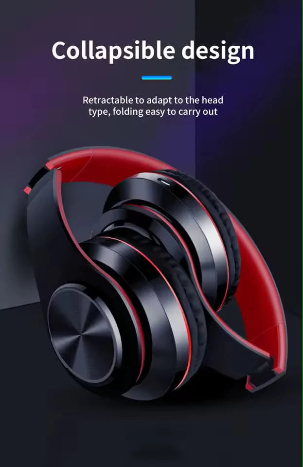 Wireless Bluetooth Headphone B39 with collapsible design for easy carrying and adjustable fit.