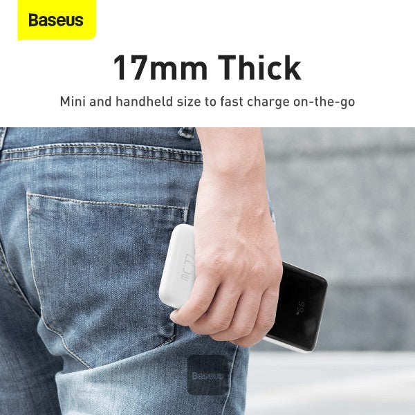 Baseus 22.5W 10000mAh Fast Charge Power Bank with Built-in Type C & Lightning Cable
