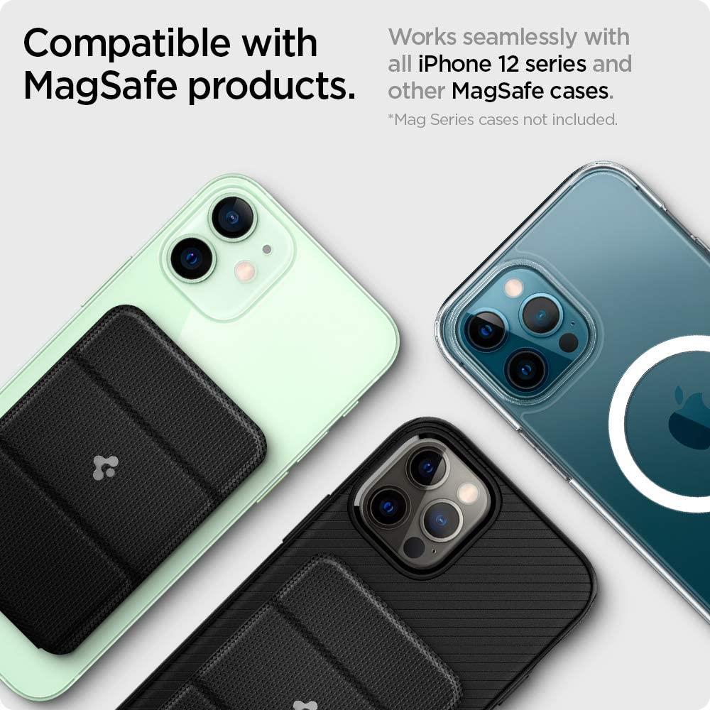Magnetic Card Holder Mobile Phone Holder Card Holder Accessories in use on iPhone 12 series with MagSafe compatibility.