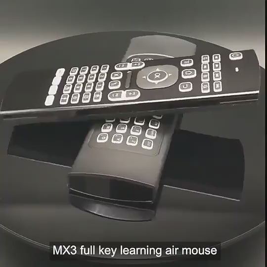 2.4GHz Wireless Keyboard Remote Fly Air Mouse For Android TV Box Black on display showing QWERTY layout.